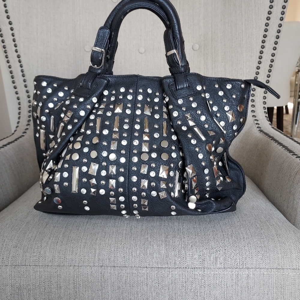 BLACK RHINESTONE HANDBAG